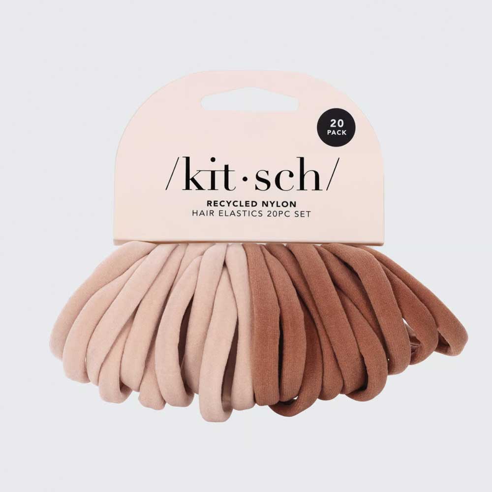 Elastische recycelte Haarbänder 20er Pack, blush - KITSCH