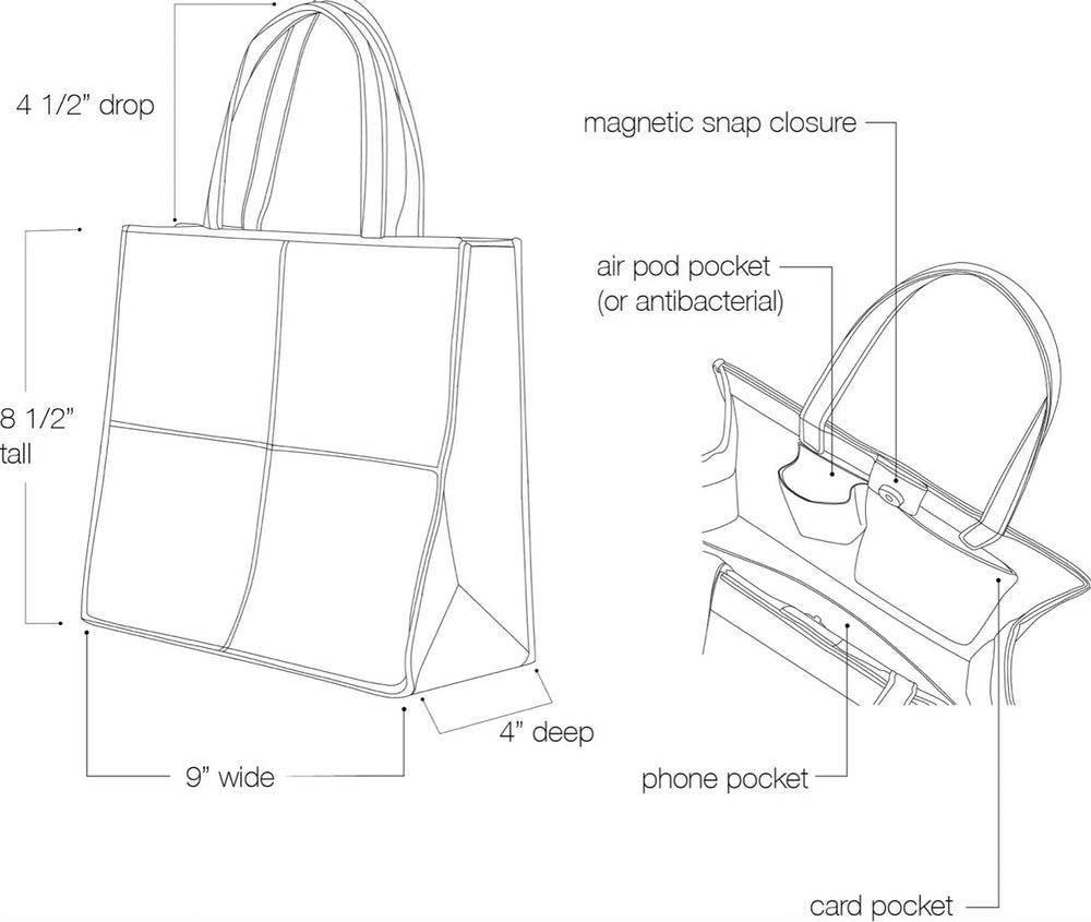 Mini Paperbag Tote Schwarz Croc - Hyer Goods - Lessful