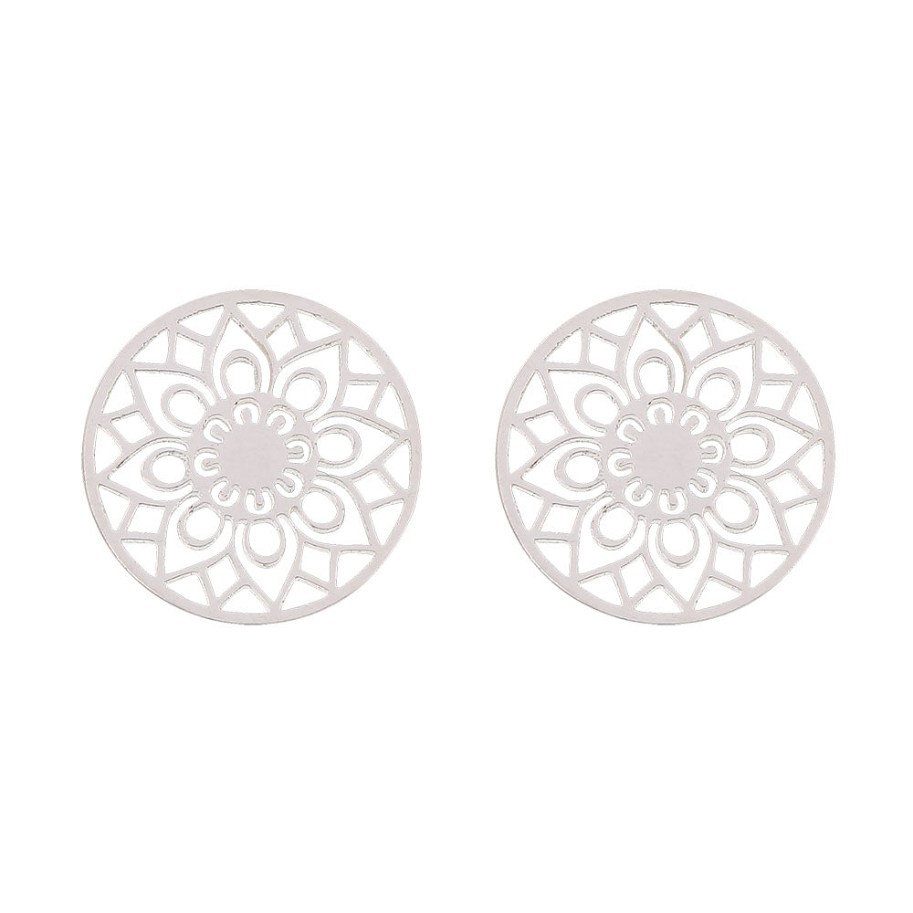 Ohrstecker Mandala des Glücks versilbert