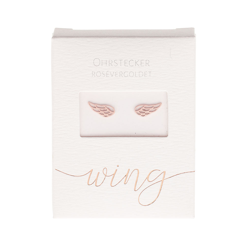 Ohrstecker Engelsflügel rosévergoldet