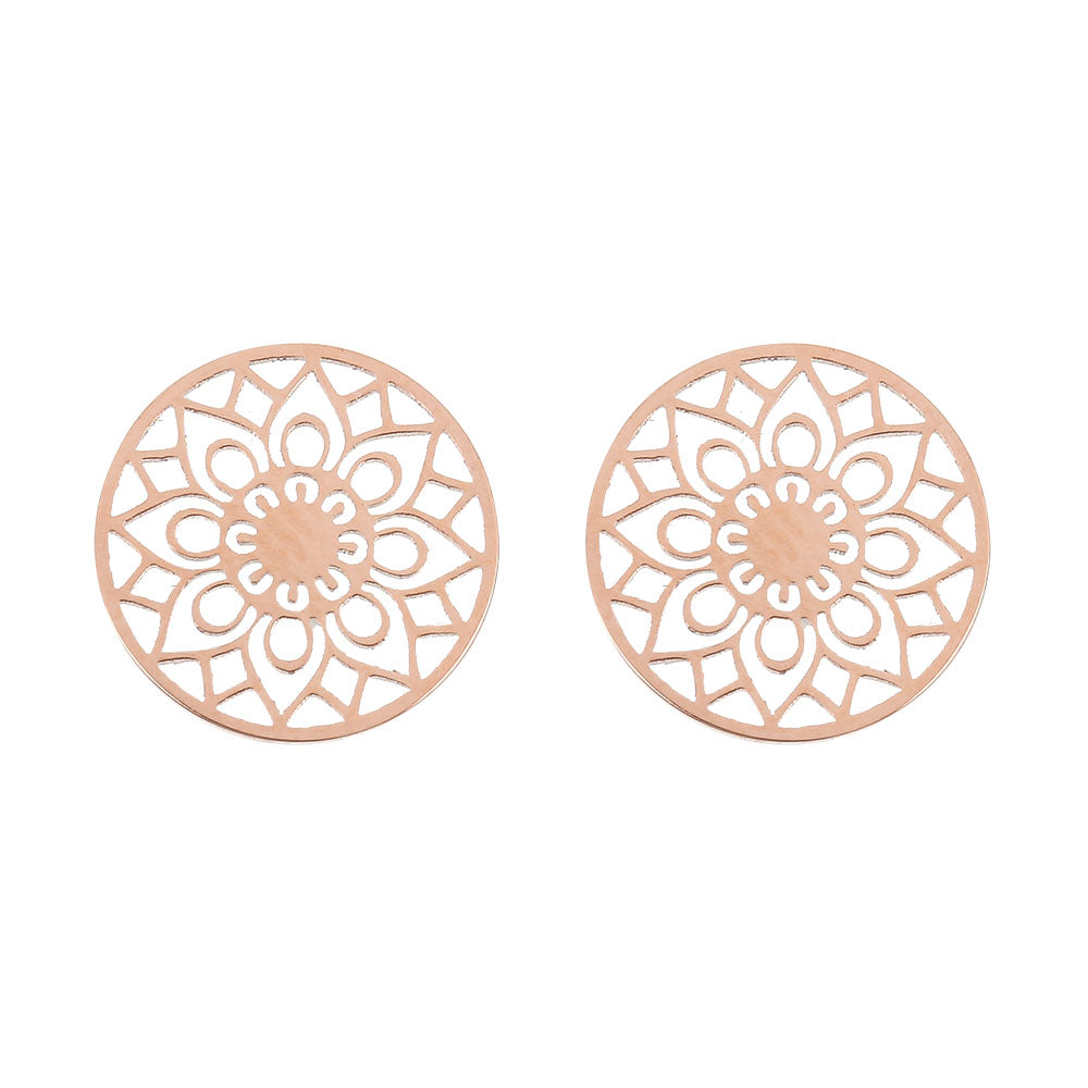 Ohrstecker Mandala des Glücks rosévergoldet