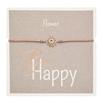 Edelstahlarmband Blume rosévergoldet - "Be Happy"