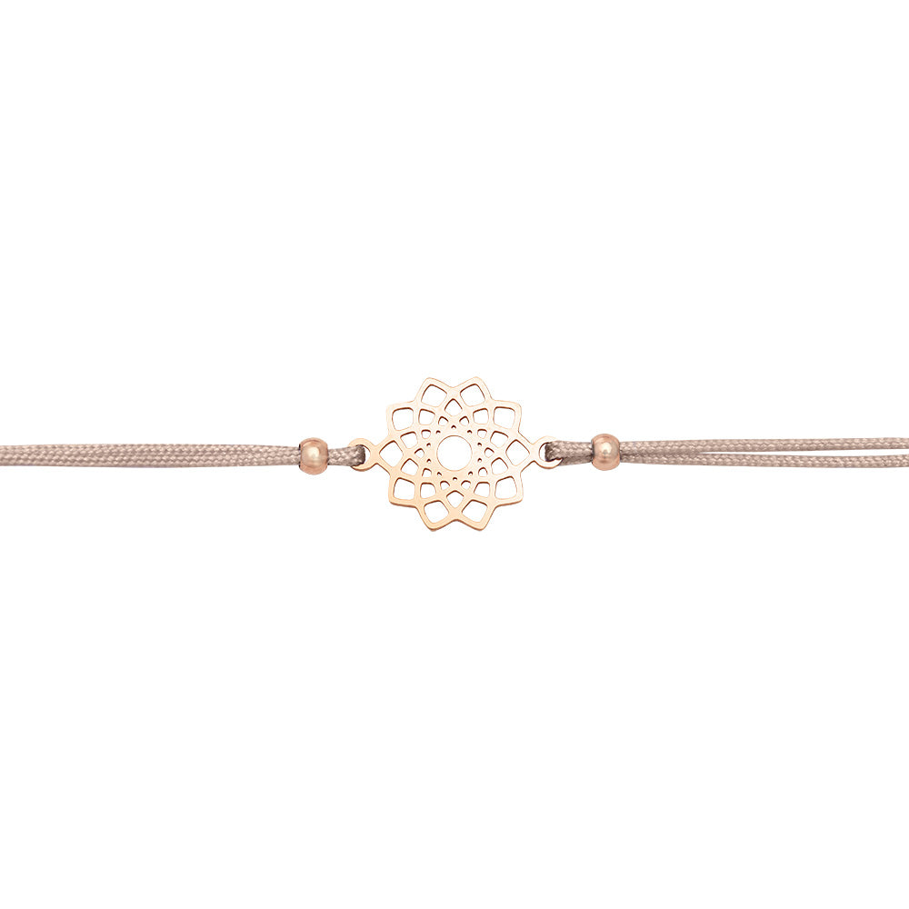 Edelstahlarmband Blume rosévergoldet - "Be Happy"