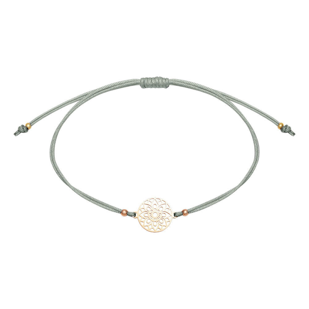 Edelstahlarmband rosévergoldet Mandala des Glücks- "Be Happy"