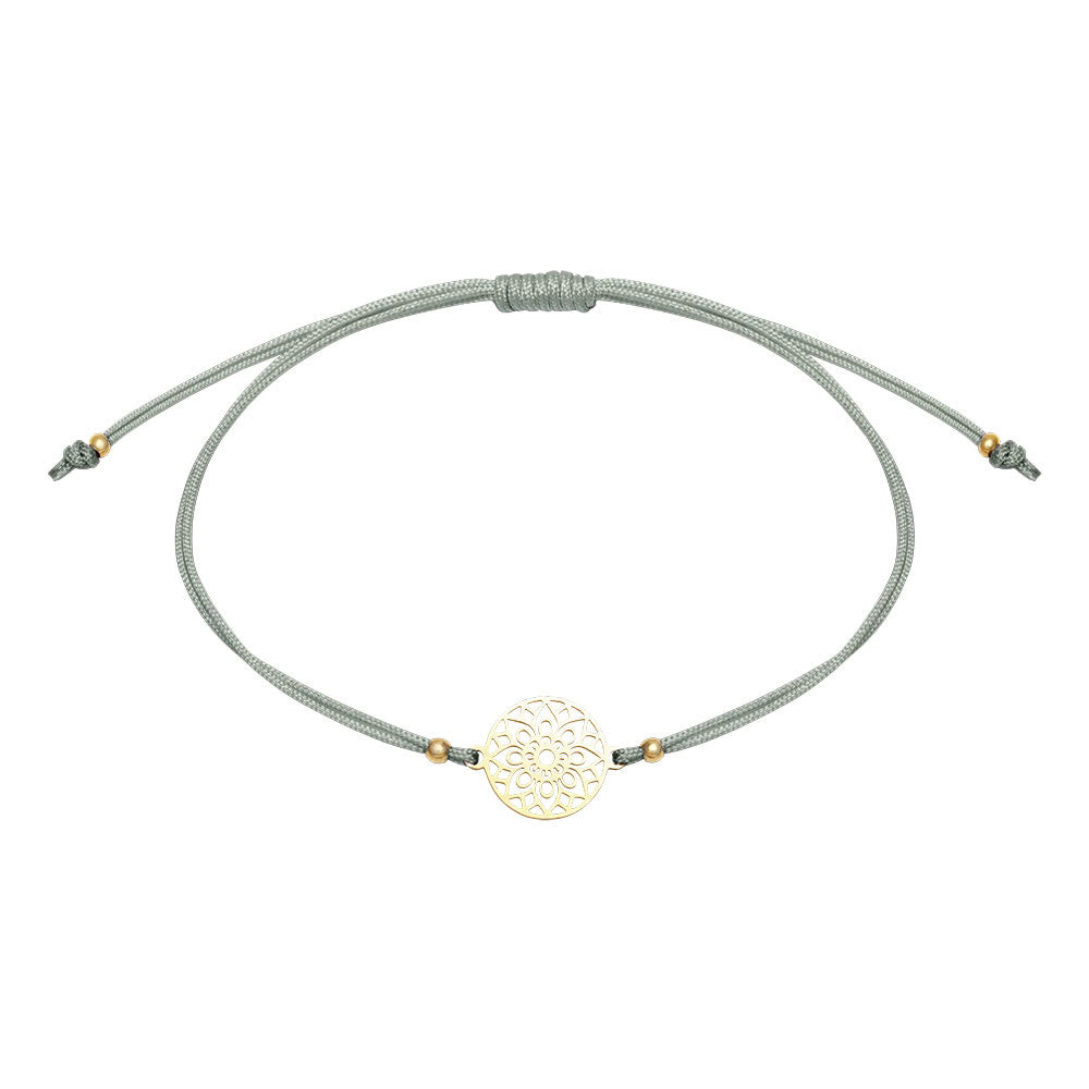 Edelstahlarmband vergoldet Mandala des Glücks- "Be Happy"