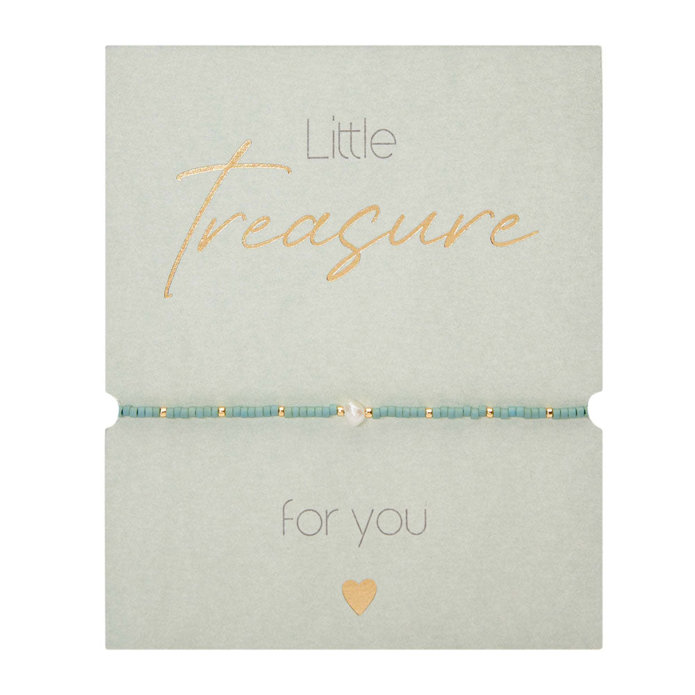 Armband in mint mit Süsswasserperlen - Little Treasure