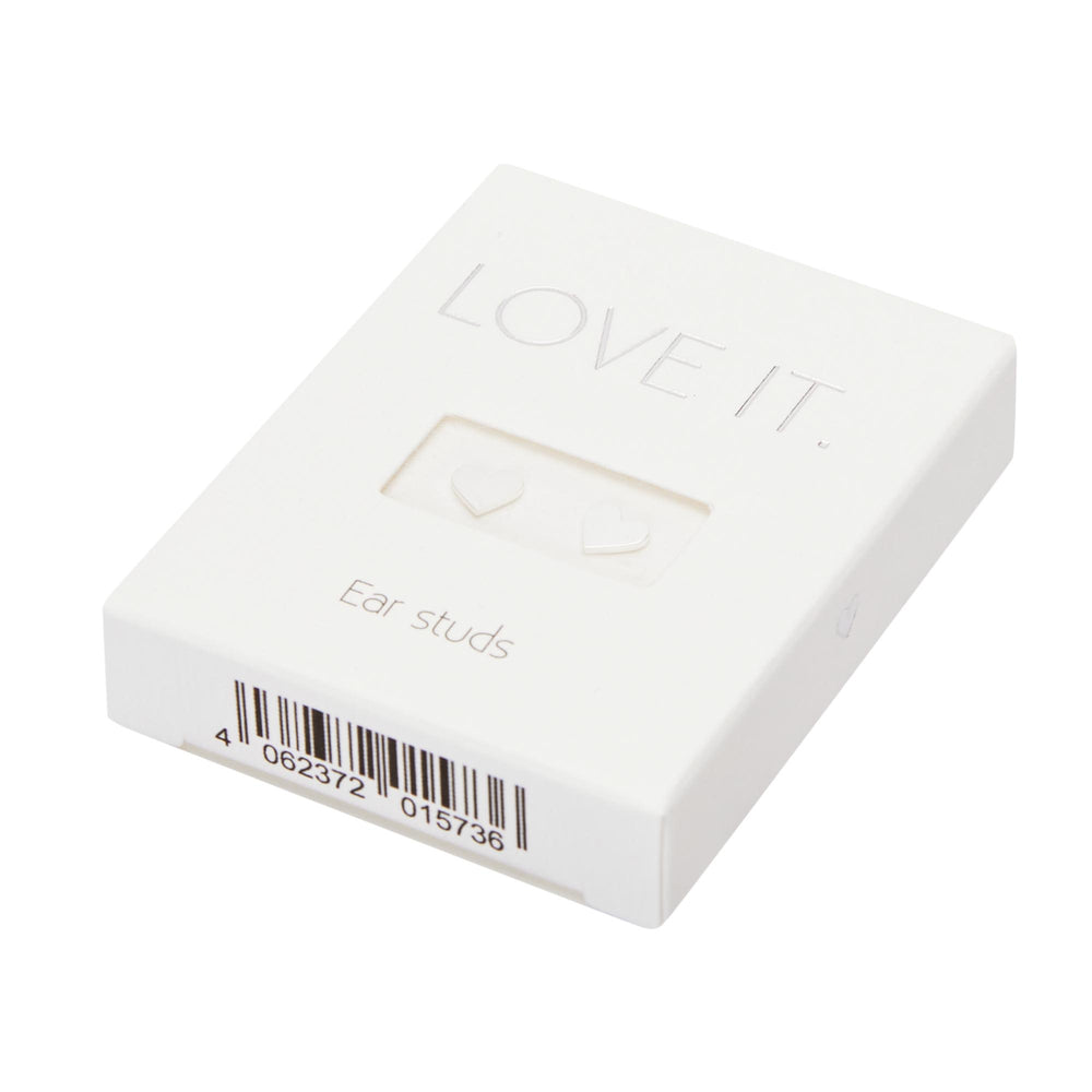 Herz-Ohrstecker Love it. - versilbert