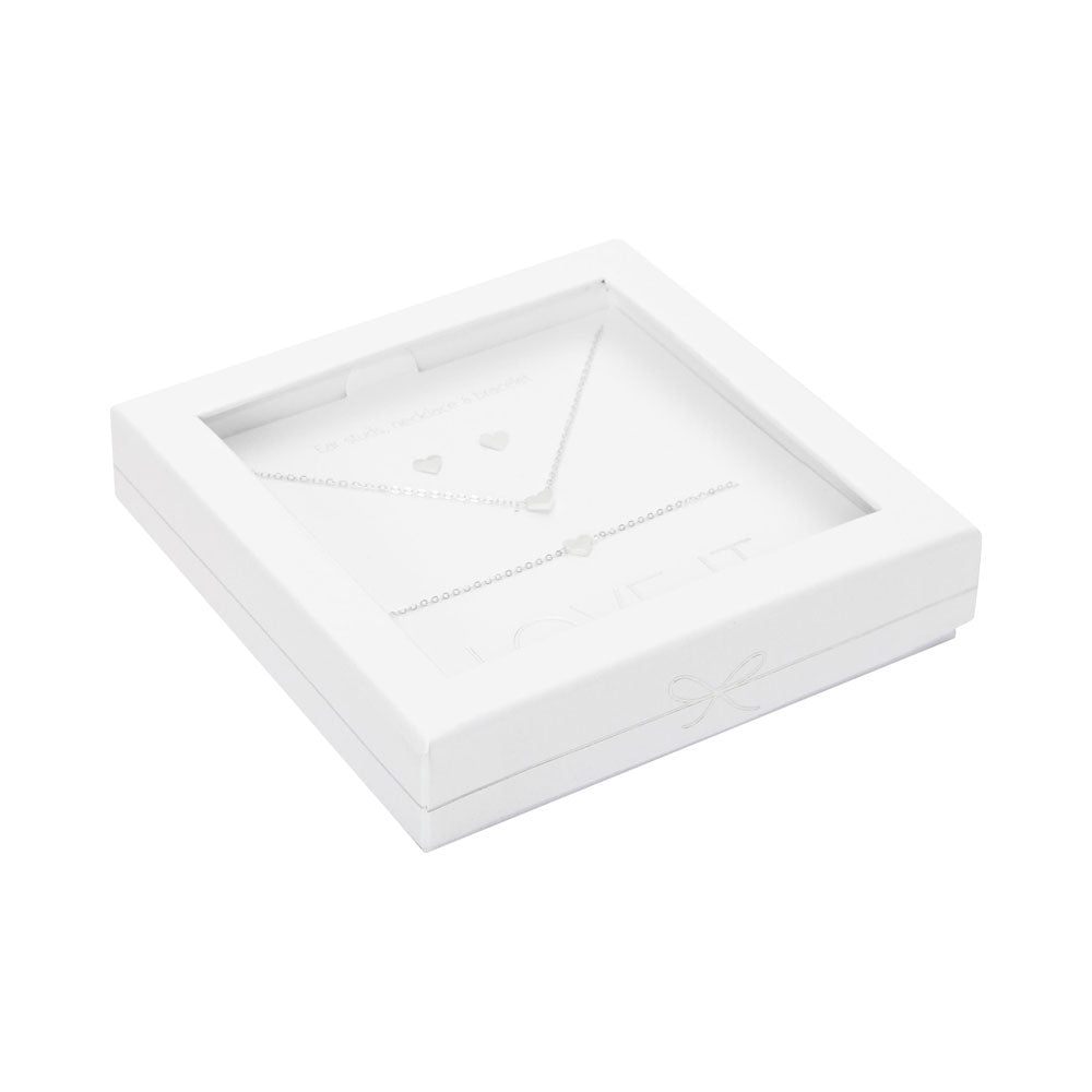 Geschenkset Herz versilbert - Love it