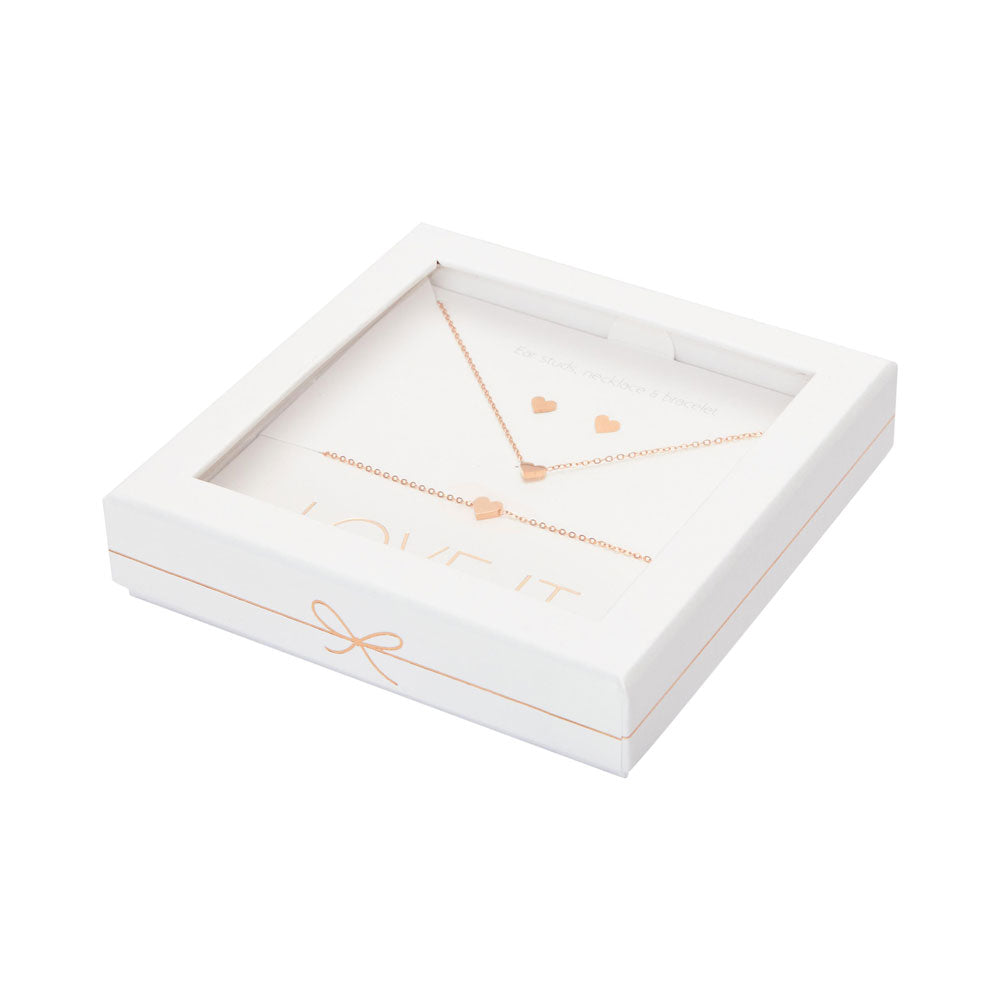 Geschenkset Herz rosévergoldet - Love it