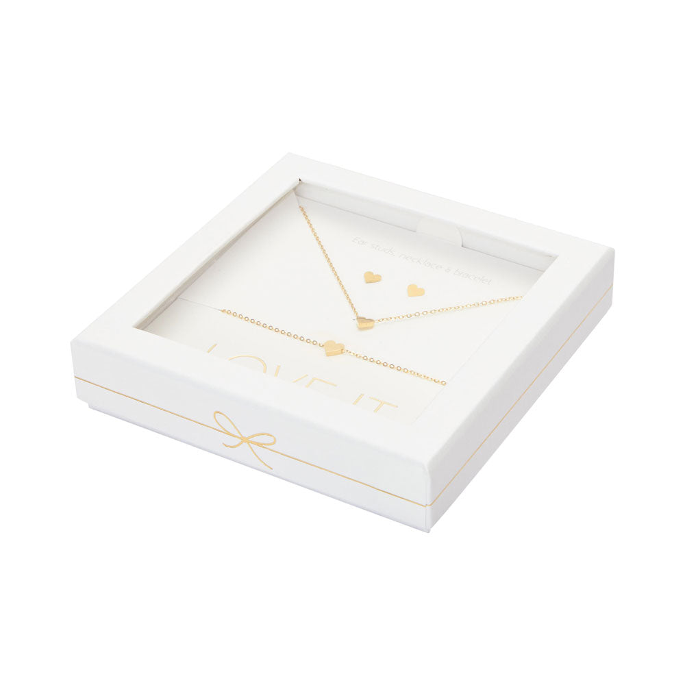 Geschenkset Herz vergoldet - Love it