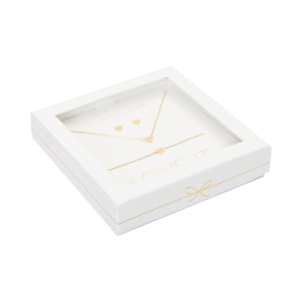 Geschenkset Herz vergoldet - Love it