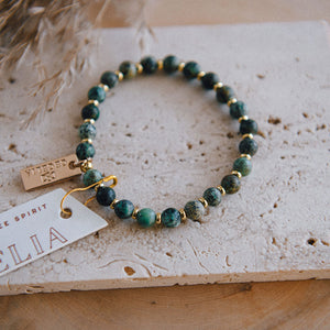 Afrikanischer Türkis Edelstein Armband 6mm - Cecelia Designs Jewelry