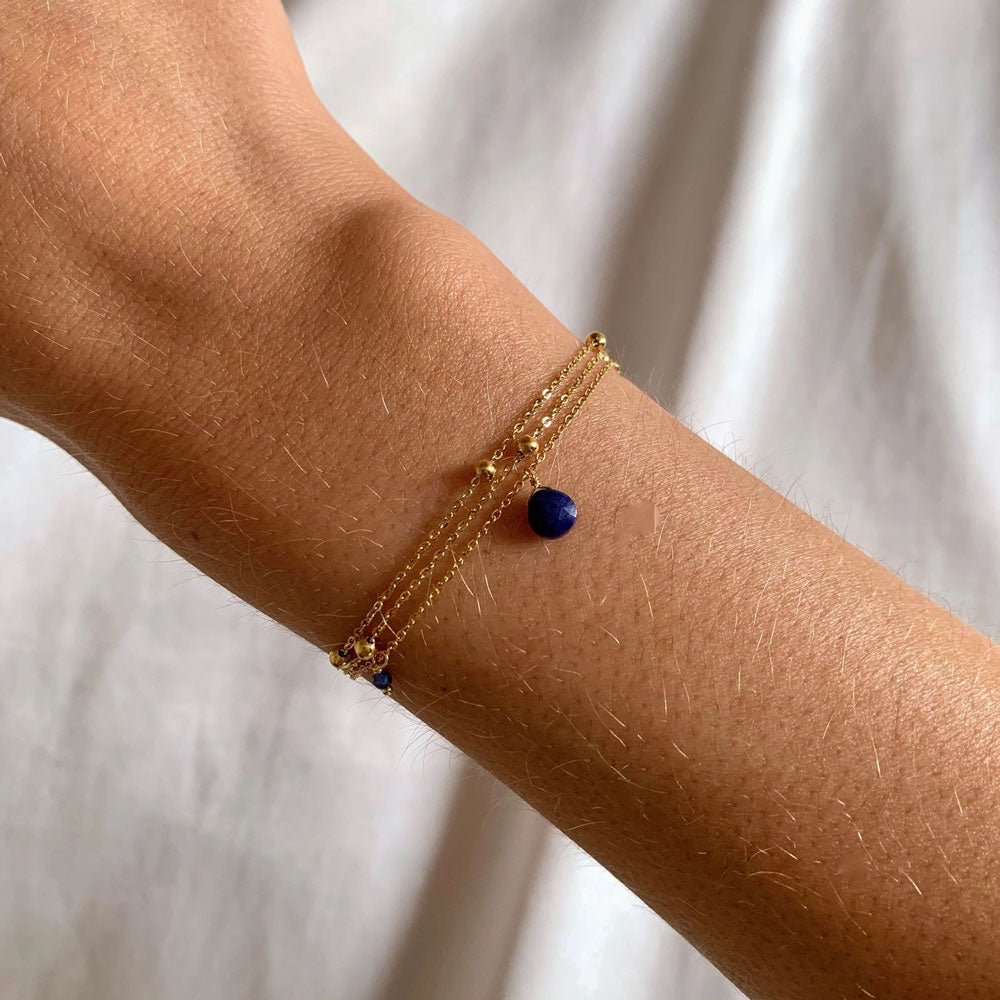 Chiara dreifaches Armband Lapislazuli- Victoire Collection