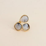 Idrissa Edelstahlring mit weissem Achat- Bohm Paris