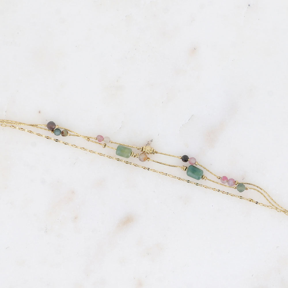 Jamila Armkette 3-reihig mit Turmalin - Bohm Paris