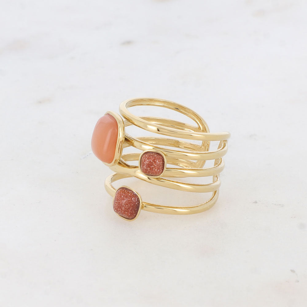 Leila Ring Achat Orange - Bohm Paris