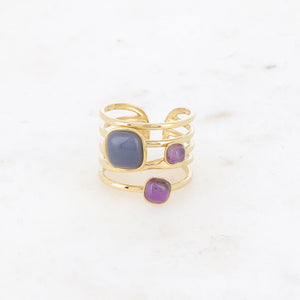 Leila Ring Blauer Achat - Bohm Paris