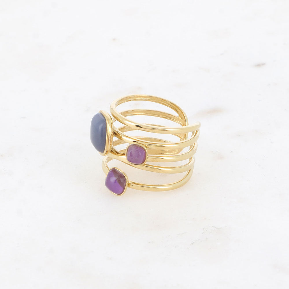 Leila Ring Blauer Achat - Bohm Paris