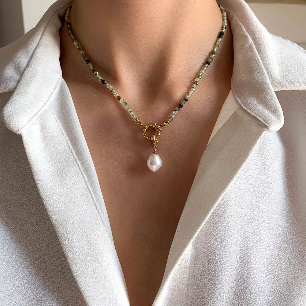 Prehnit Halskette Maris - Victoire Collection