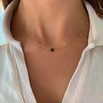 Onyx feine Halskette Morena - Victoire Collection