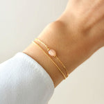 Noe zweireihiges Armband Rosenquarz - Victoire Collection
