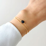 Rahel zweireihiges Armband Onyx - Victoire Collection