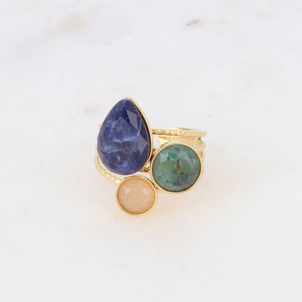 Rana Ring Blauer Achat - Bohm Paris