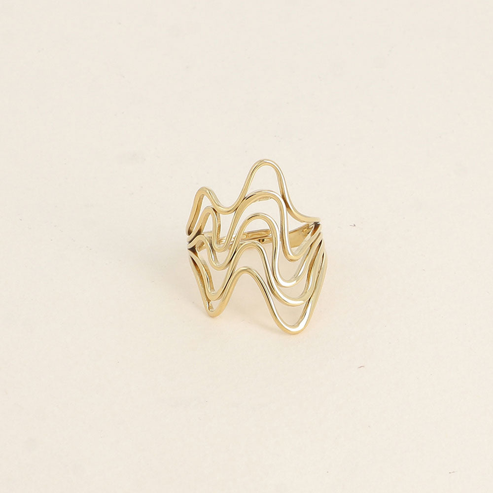 Ondule Ring breit verstellbar goldfarben- Bohm Paris