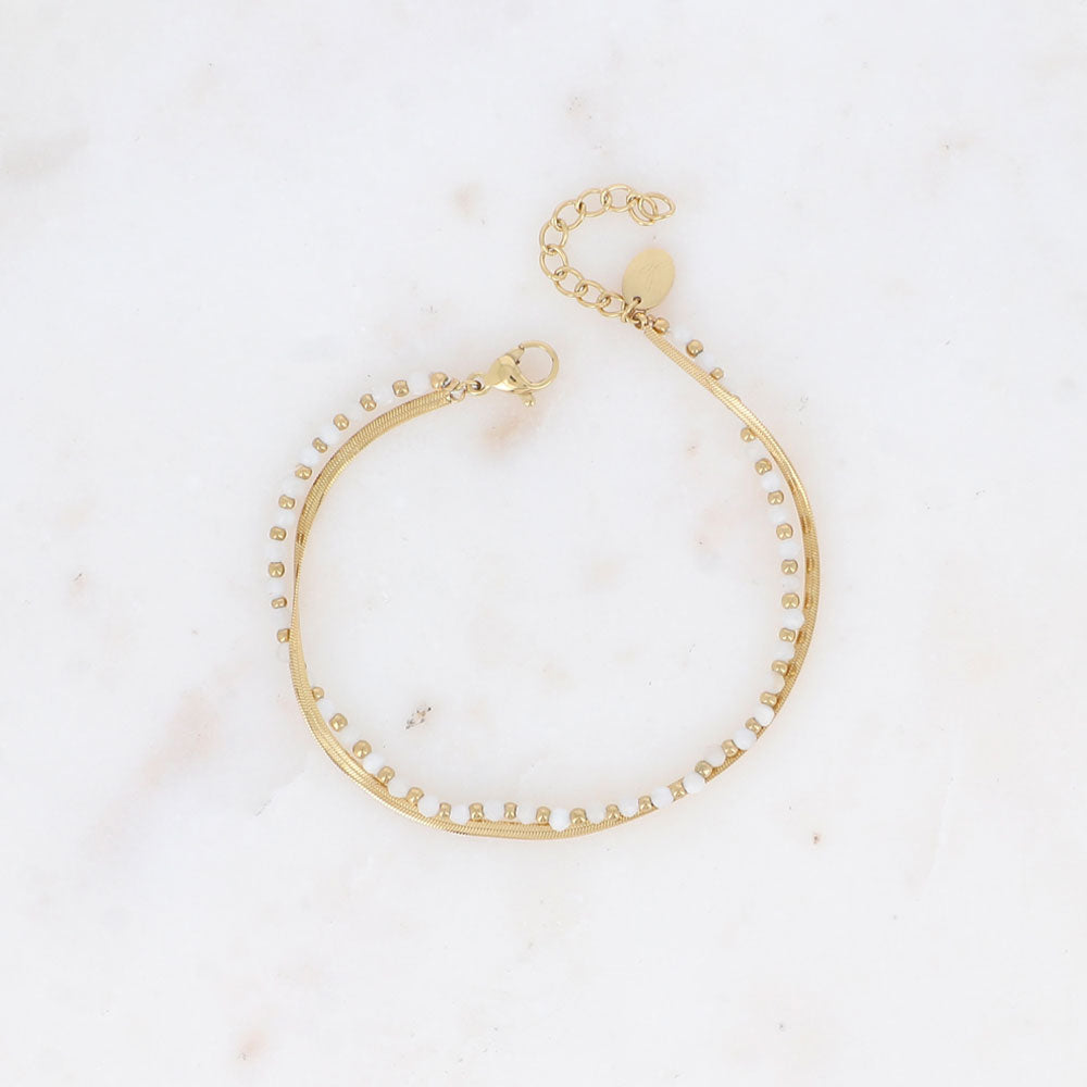 Rosalie Armkette weisser Achat - Bohm Paris