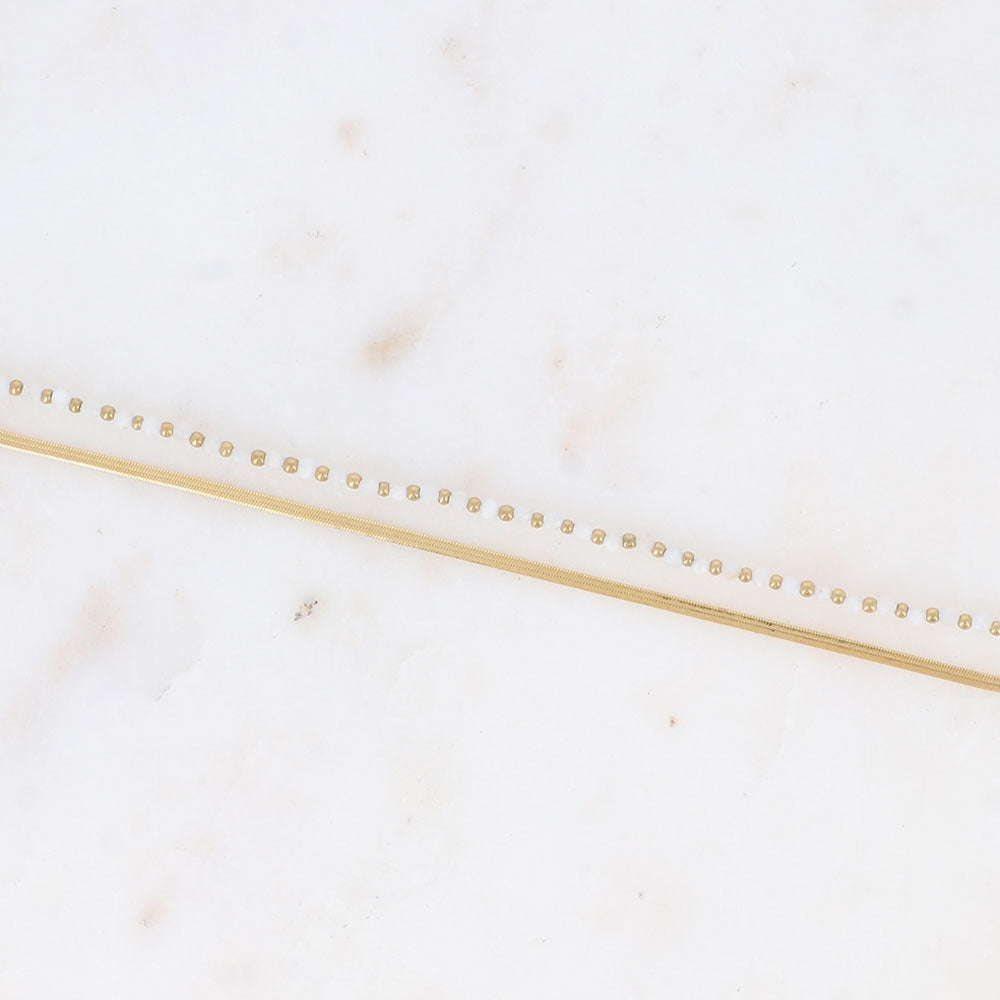 Rosalie Armkette weisser Achat - Bohm Paris