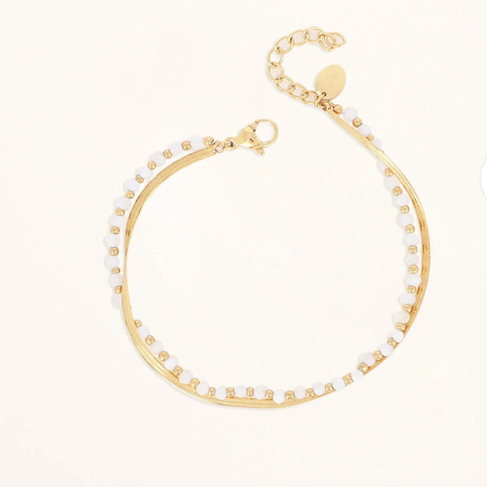 Rosalie Armkette weisser Achat - Bohm Paris