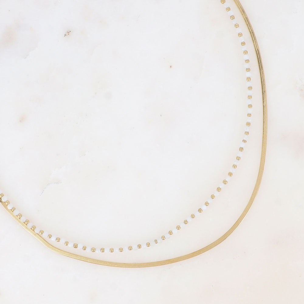 Rosalie Halskette weisser Achat - Bohm Paris