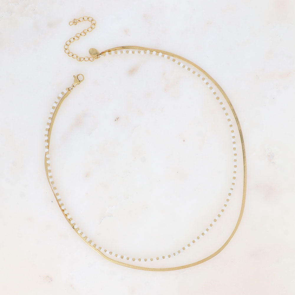 Rosalie Halskette weisser Achat - Bohm Paris