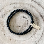 Schwarzer Achat Double Wrap Armband - Cecelia Designs Jewelry