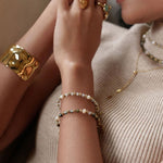 Suzie Edelstahl-Armband blauer Achat- Bohm Paris