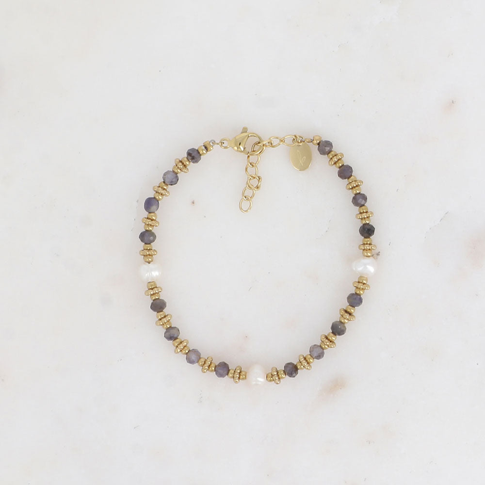 Suzie Edelstahl-Armband blauer Achat- Bohm Paris