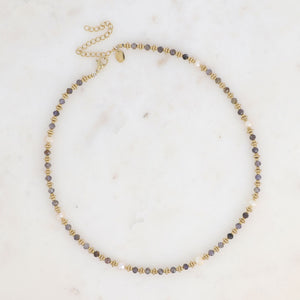 Suzie Edelstahl-Halskette blauer Achat- Bohm Paris