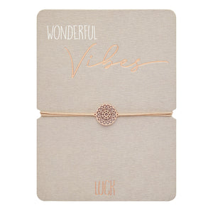 Edelstahlarmband Mandala des Glücks rosévergoldet - "Wonderful Vibes"
