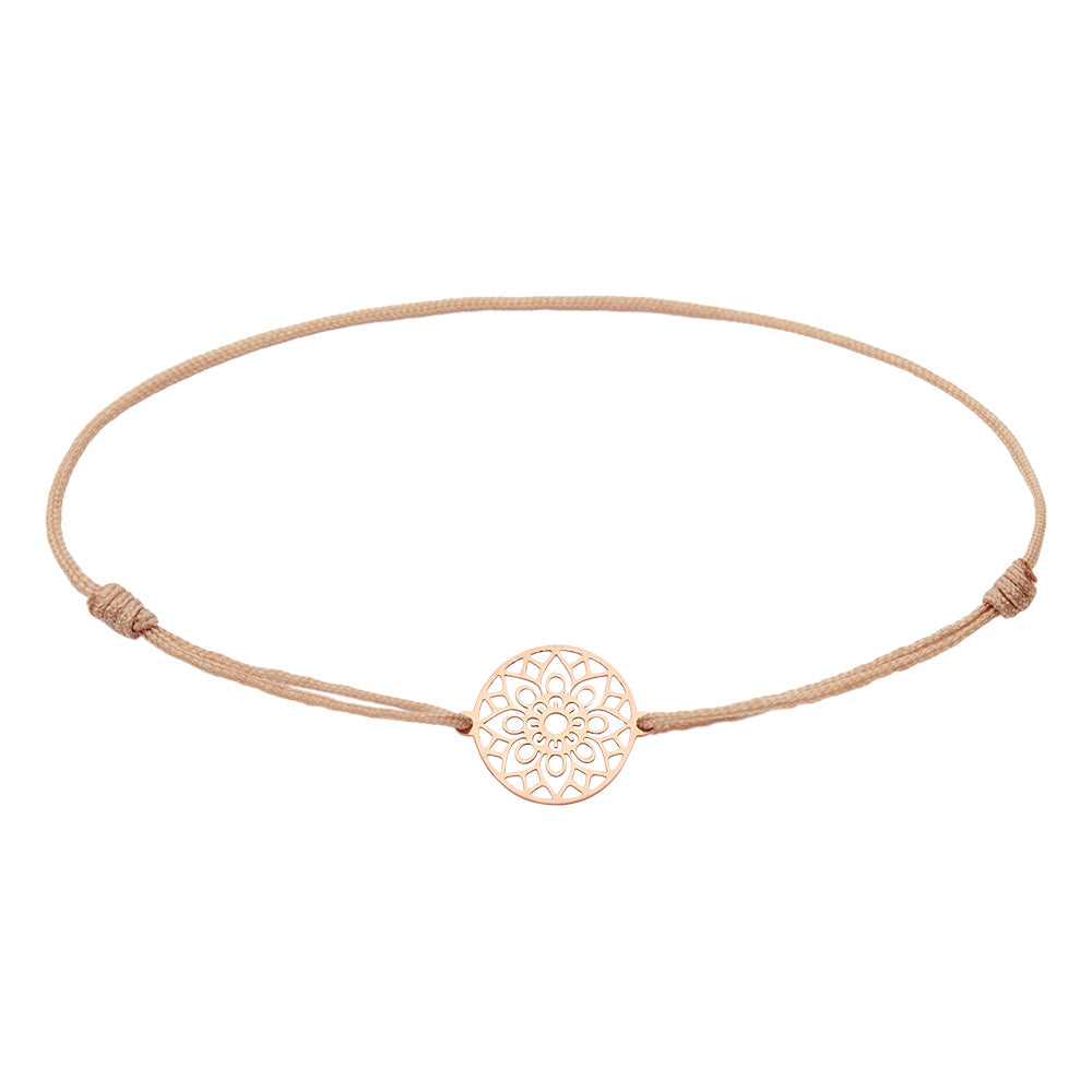 Edelstahlarmband Mandala des Glücks rosévergoldet - "Wonderful Vibes"
