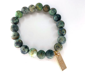 Mattes afrikanisches Türkis Edelstein Armband - Cecelia Designs Jewelry - Lessful