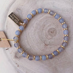 Achat hellgrau Edelstein Armband 6mm - Cecelia Designs Jewelry - Lessful